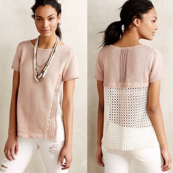 Anthropologie Tops - SOLD Anthro Moth Madeira Eyelet Back pull